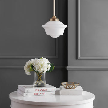 Kurtz School House Adjustable Drop Metal/Glass LED Pendant